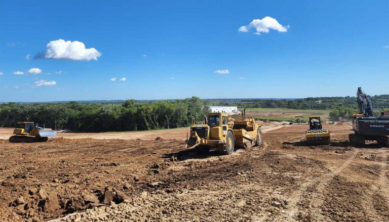 Redford Hills Subdivision development progress with heavy equipment