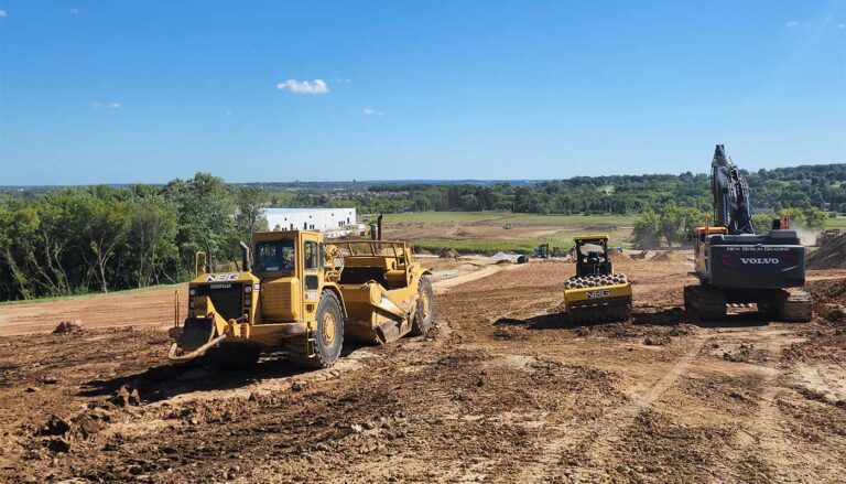 Redford Hills Subdivision development progress with heavy equipment